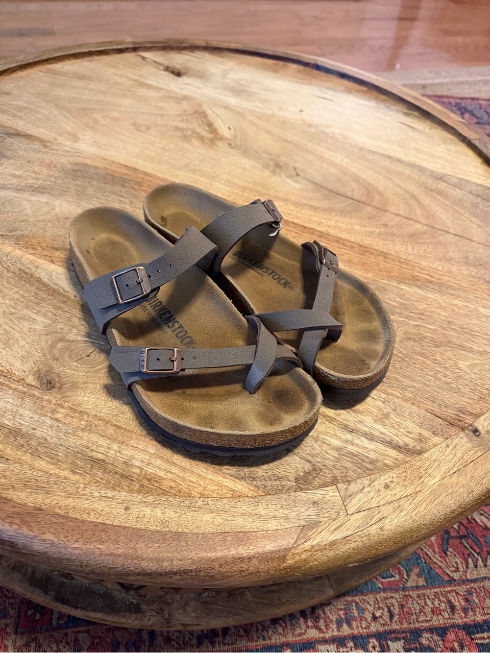Birkenstock Brown Strappy Toe-Loop Sandals
